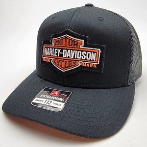 HD Harley Biker Richardson 112 Trucker Embroidered Patch Mesh Snapback Cap Hat